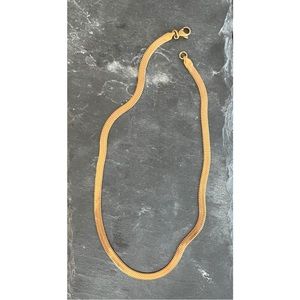 Rose Gold Filled Non Tarnish 925 Sterling Silver 16” Snake Flat Herringbone